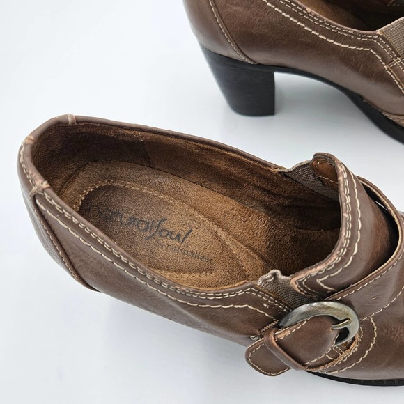 Natural Soul by Naturalizer Brown Carlo Oxford Faux Leather Bootie Size 6.5 - Picture 8 of 14